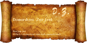 Domonkos Zerind névjegykártya